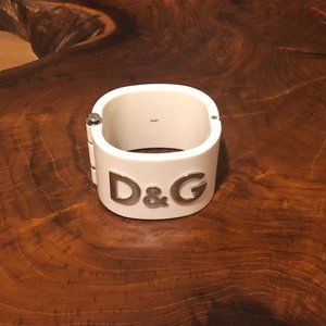 Dolce & Gabbana D&G White Acrylic Cuff Bracelet